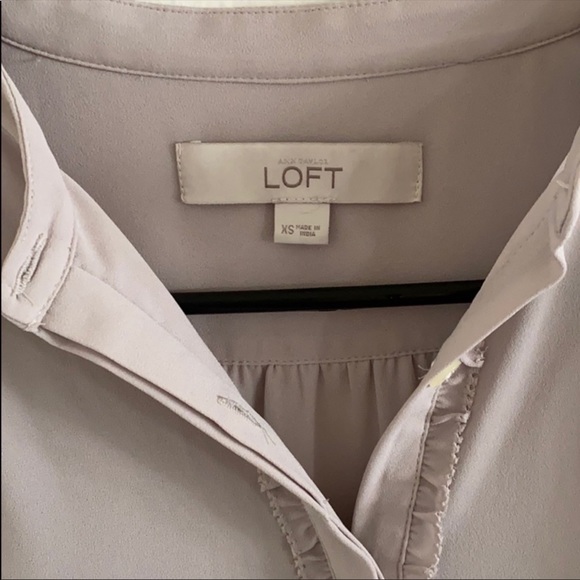 LOFT • Light Lavender Popover Blouse - Picture 3 of 8